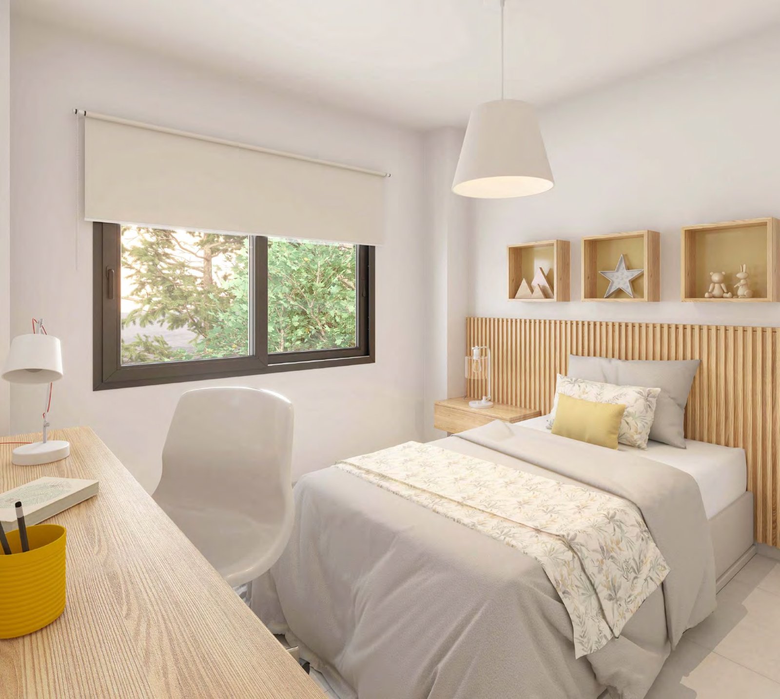 Render del dormitorio secundario