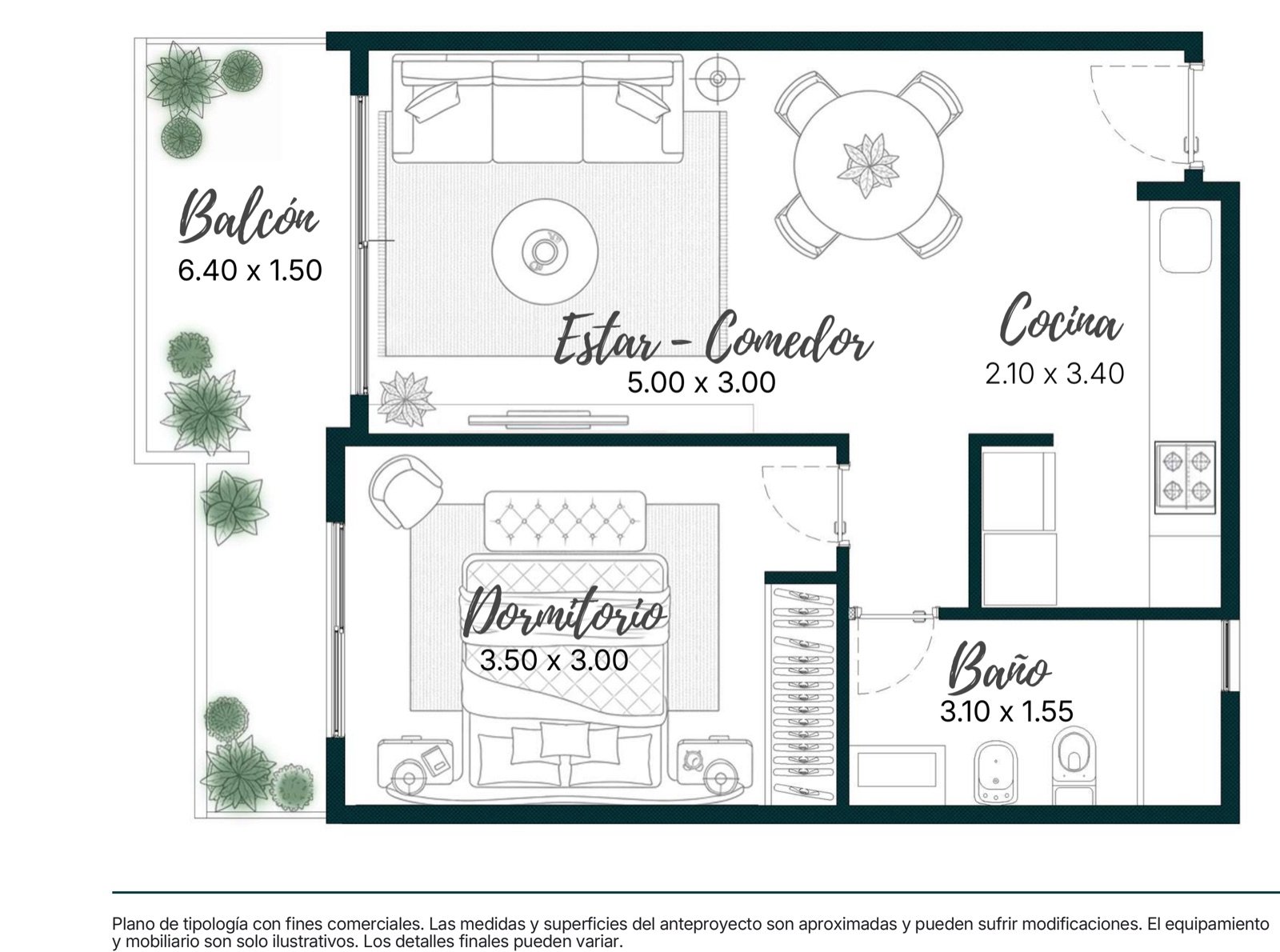 Planta de la Tipología D — unidades D