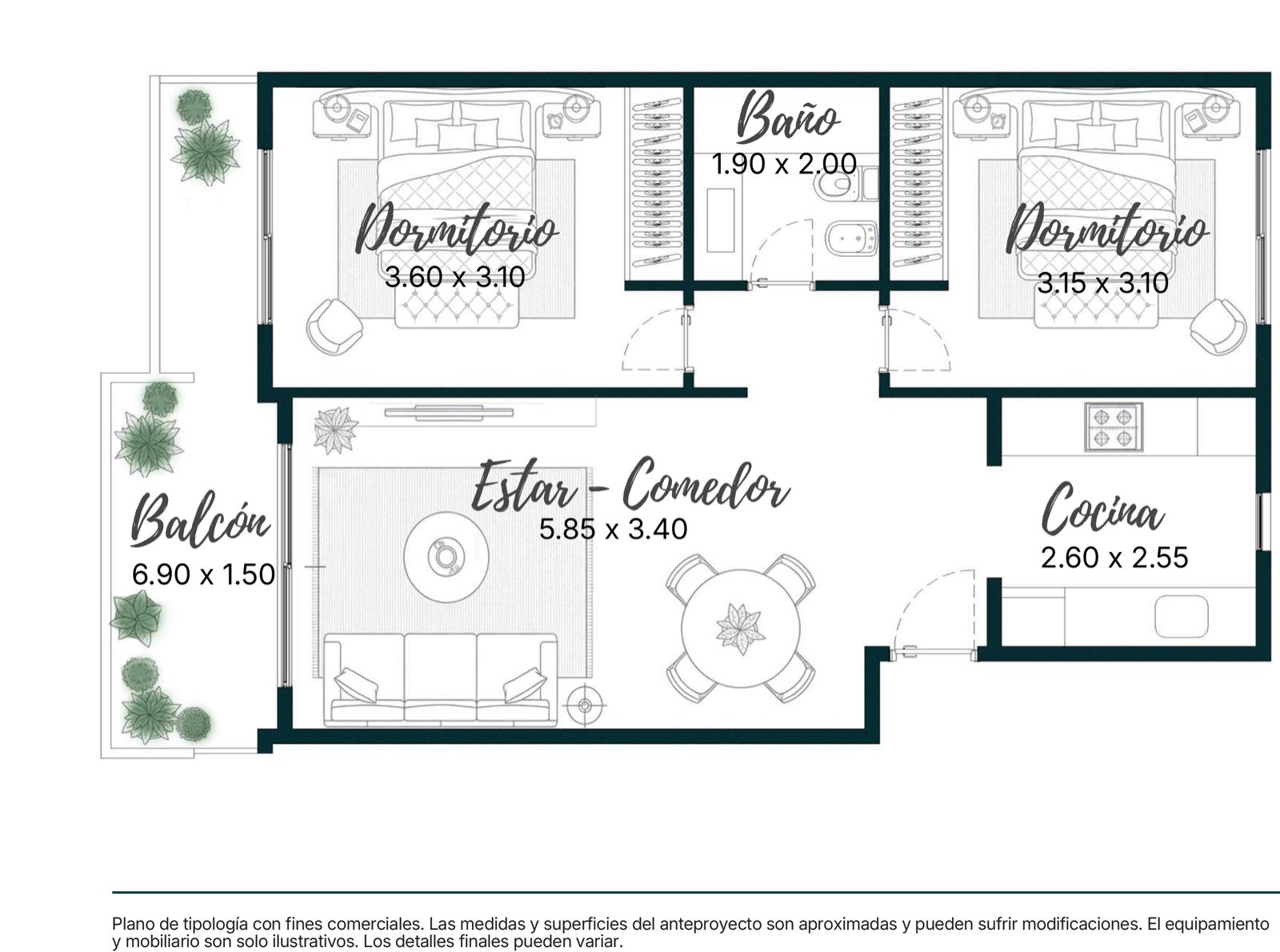 Planta de la Tipología G — unidades G